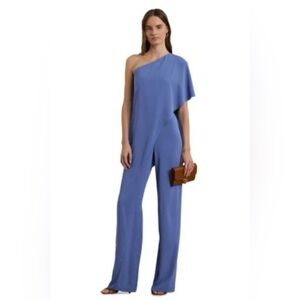 Lauren Ralph Lauren Cape Georgette One-Shoulder Jumpsuit. Size 4 msrp $265